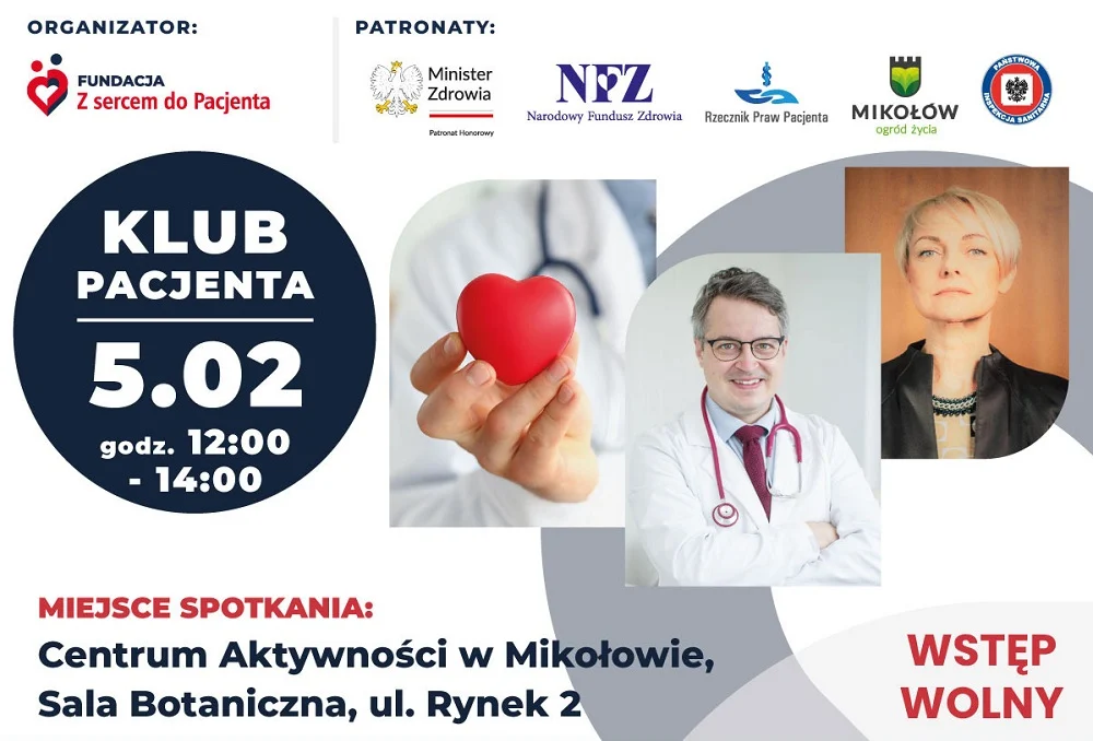 Bezpłatne badania zdrowotne w Mikołowie – Klub Pacjenta 5 lutego