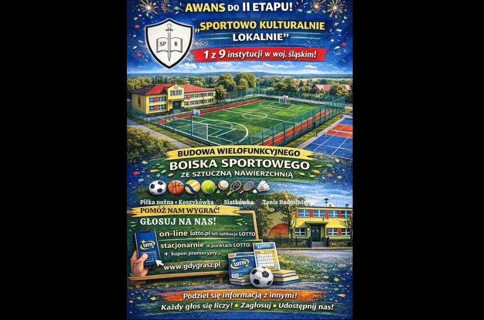 Wspieraj budowę boiska sportowego w Orzeszu – głosuj na projekt w konkursie „Sportowo Kulturalnie Lokalnie”