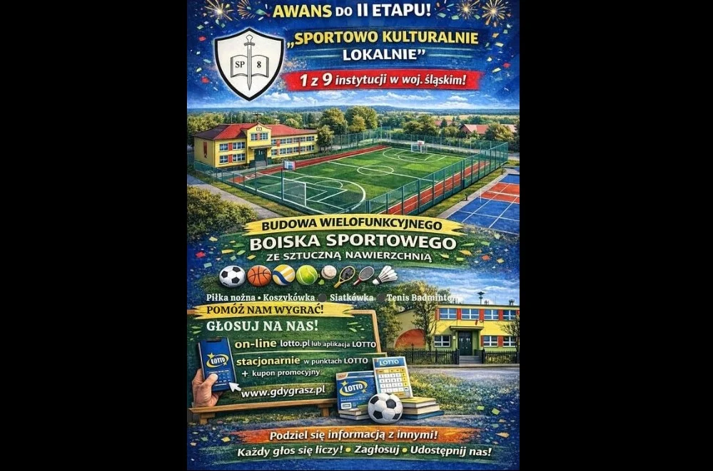 Wspieraj budowę boiska sportowego w Orzeszu – głosuj na projekt w konkursie „Sportowo Kulturalnie Lokalnie”
