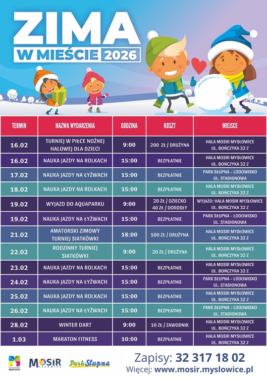 Ferie 2026 w Mysłowicach: MOSiR, biblioteka i muzeum z planem zajęć / fot. MOSiR Mysłowice