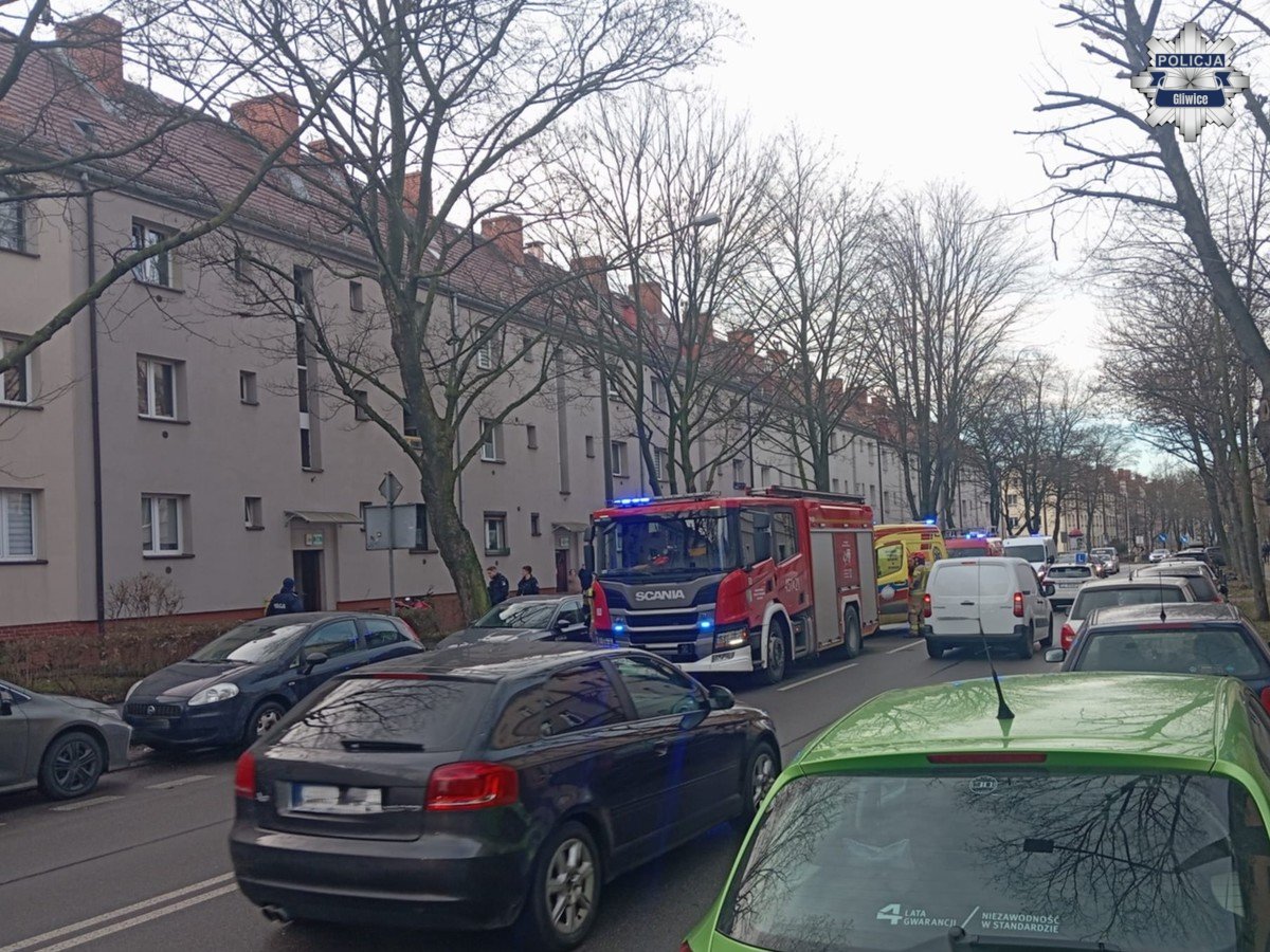 Tragiczny pożar w Gliwicach – w mieszkaniu odnaleziono ciało mężczyzny / fot. KMP Gliwice