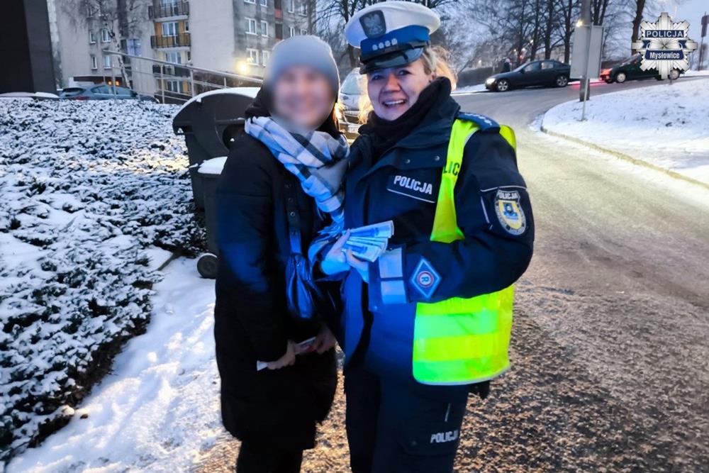 "Bezpieczny Pieszy" w Mysłowicach – policjanci rozdają odblaski i kontrolują prędkość