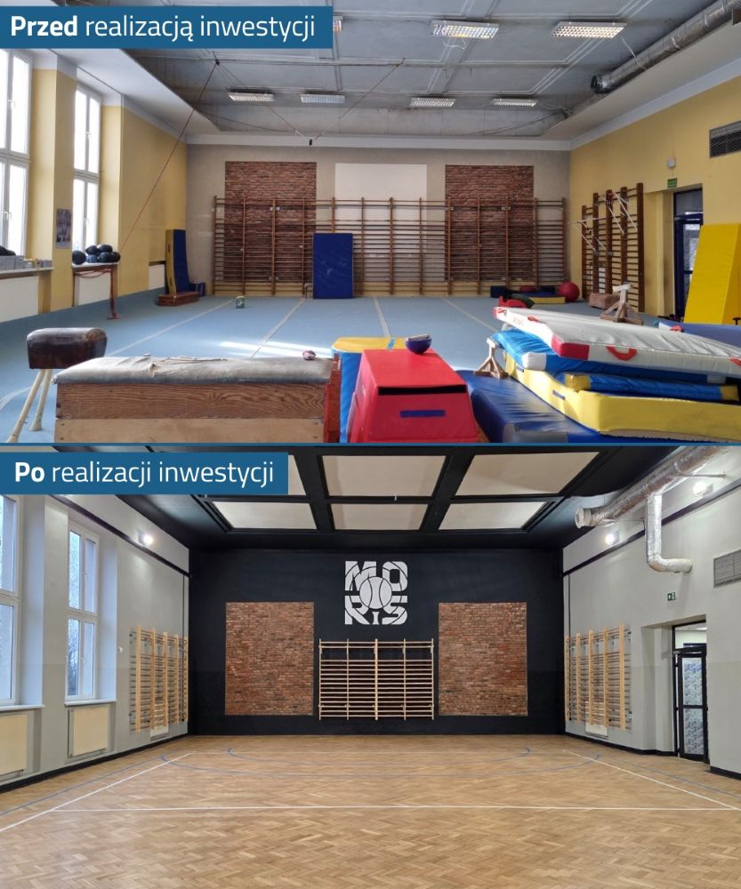 Metamorfoza sali gimnastycznej przy Racławickiej 23 w Chorzowie. Nowoczesny obiekt po remoncie / fot. Szymon Michałek FB