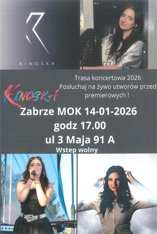 Kingska na żywo w Zabrzu – koncert młodej artystki już 14 stycznia / fot. MOK Zabrze