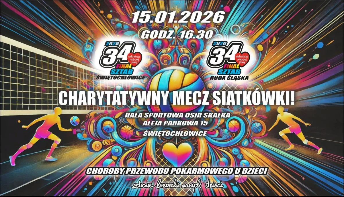 Mecz WOŚP w Świętochłowicach: siatkarski pojedynek sztabów Świętochłowice – Ruda Śląska