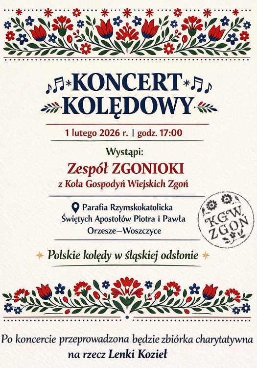 Zimowy koncert kolędowy – tradycyjna muzyka i regionalny klimat w Woszczycach! / fot. FB Koło Gospodyń Wiejskich Zgoń
