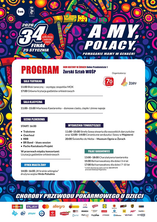 25 stycznia: Żory grają z WOŚP – pełen program 34. Finału! / fot. MOK Żory