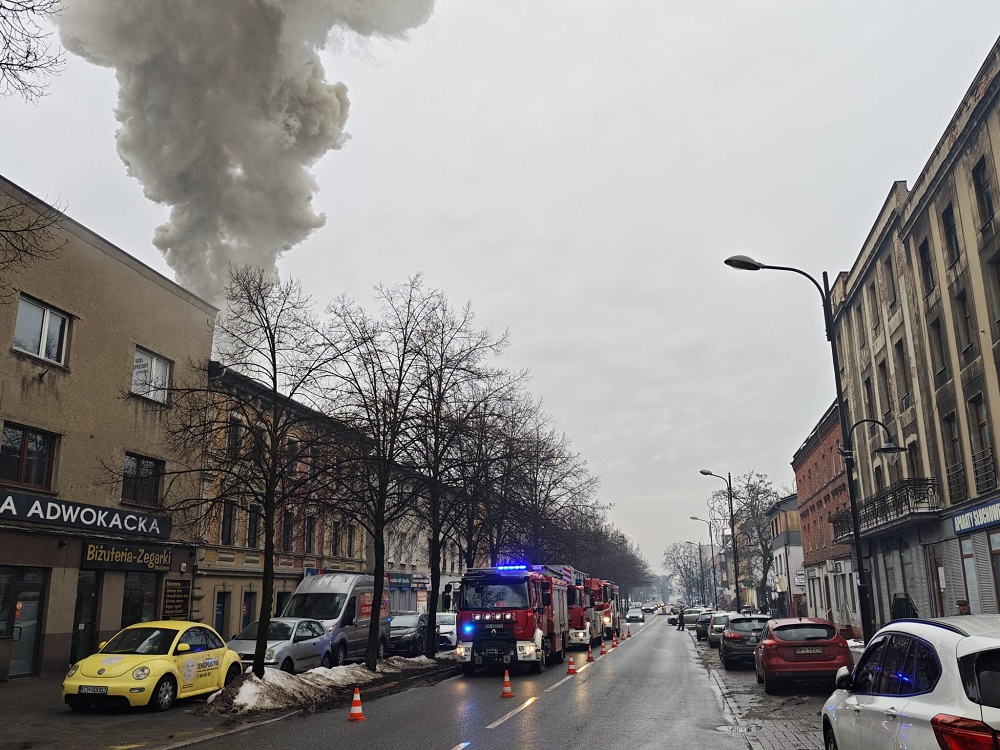 Pożar sadzy w kominie w Piekarach Śląskich – interwencja służb ratunkowych