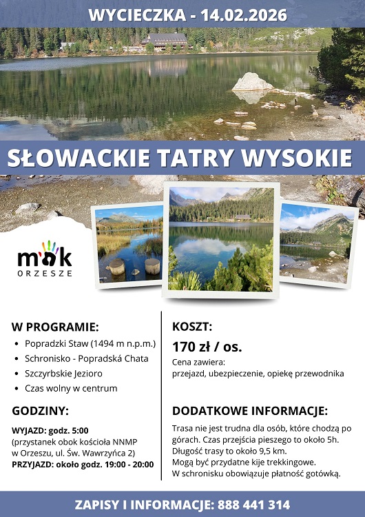 Wycieczka w Słowackie Tatry Wysokie – zapisz się już dziś! / fot. MOK Orzesze