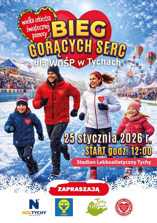 Bieg Gorących Serc w Tychach – sportowo i z sercem dla WOŚP / fot. MOSiR Tychy