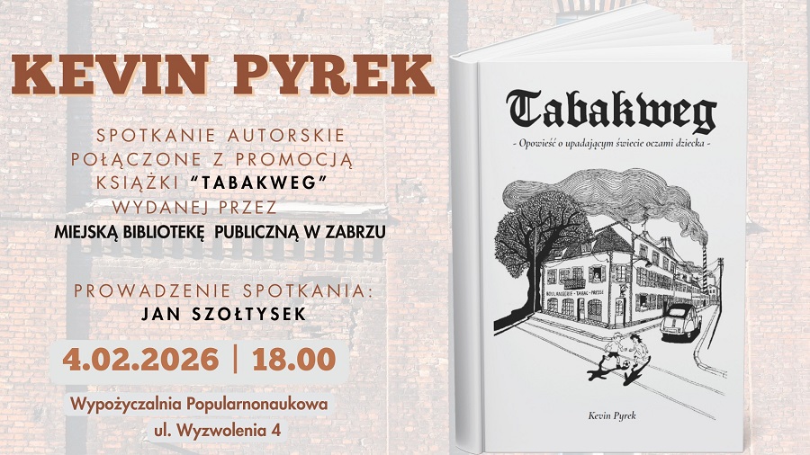 Spotkanie autorskie z Kevinem Pyrkiem w Zabrzu – "Tabakweg" i śląska tożsamość / fot. MBP Zabrze
