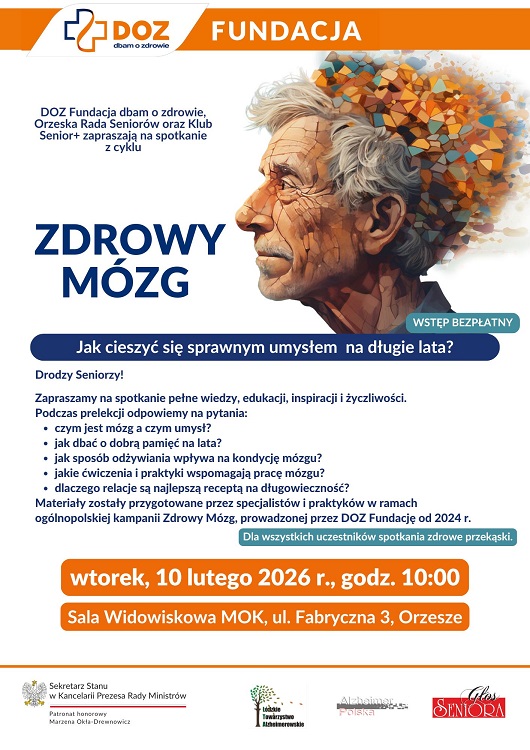 Spotkanie z cyklu „Zdrowy Mózg” w Orzeszu – Jak zadbać o pamięć i kondycję mózgu? / fot. UM Orzesze