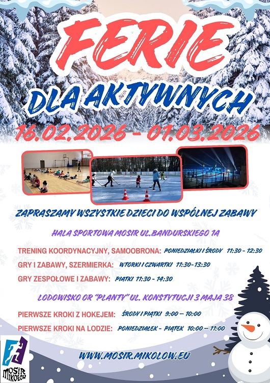 Ferie dla Aktywnych 2026 w Mikołowie – program sportowo-rekreacyjny dla dzieci i młodzieży / fot. MOSiR Mikołów