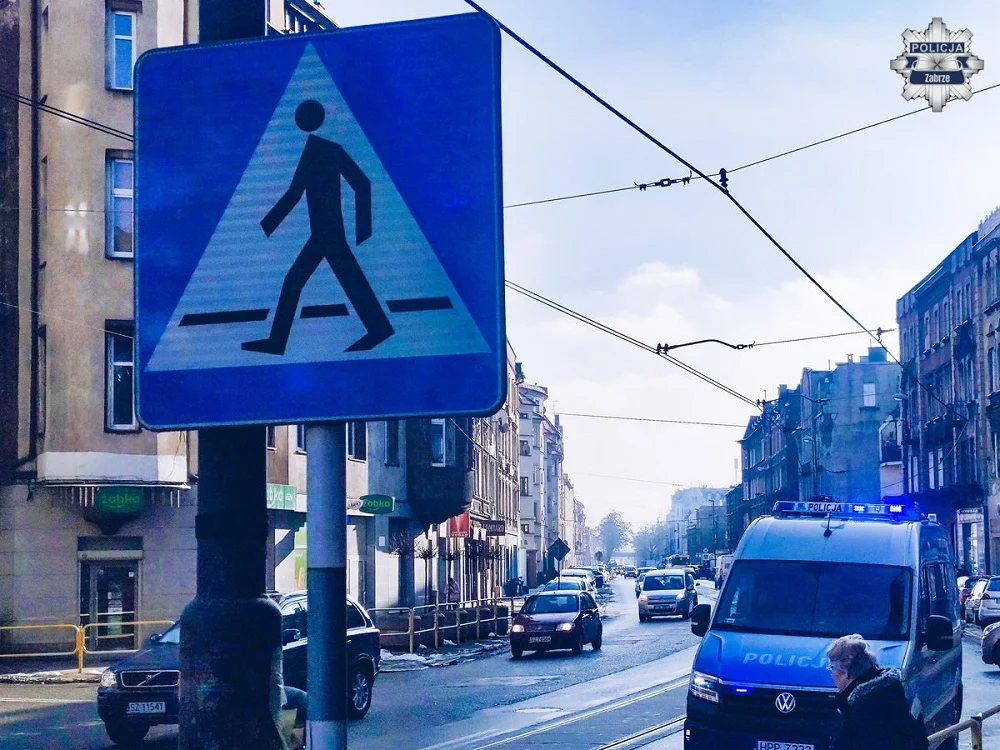 Działania „Bezpieczny Pieszy” w Zabrzu – Policja kontroluje zachowania pieszych i kierowców
