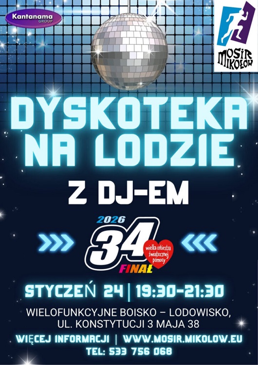 Dyskoteka na lodzie wraca do Mikołowa. DJ zagra dla WOŚP już 24 stycznia / fot. MOSiR Mikołów