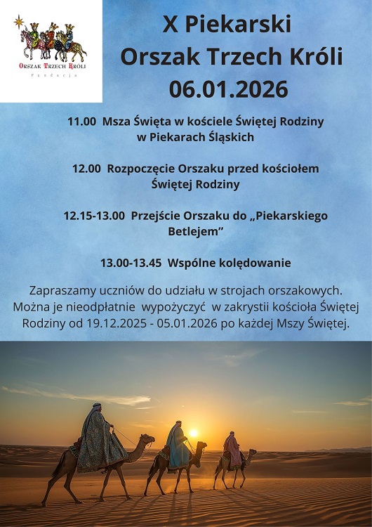 Piekarski Orszak Trzech Króli – jubileuszowy, dziesiąty przemarsz przez miasto / fot. UM Piekary Śląskie