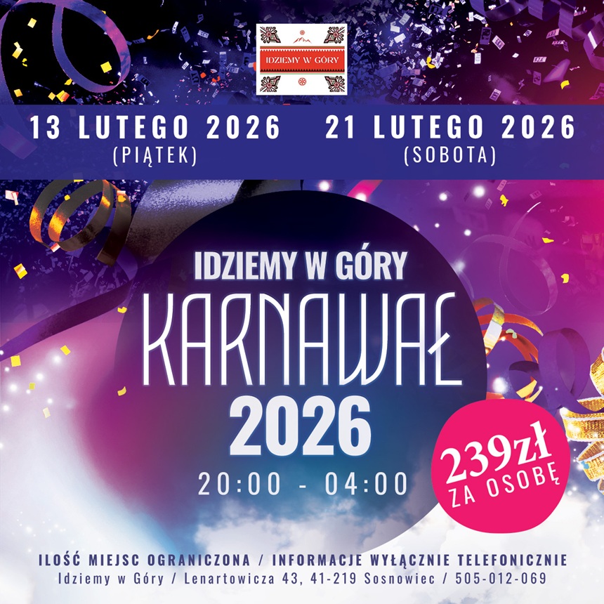 Bal Karnawałowy 2026 – Restauracja „Idziemy w Góry”
