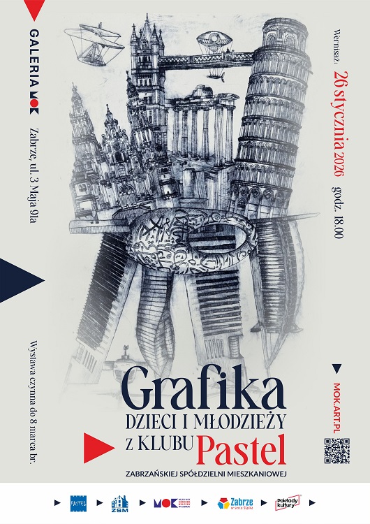 Grafika młodych twórców z Klubu Pastel ZSM. Wernisaż 26 stycznia w Miejskim Ośrodku Kultury / fot. MOK Zabrze