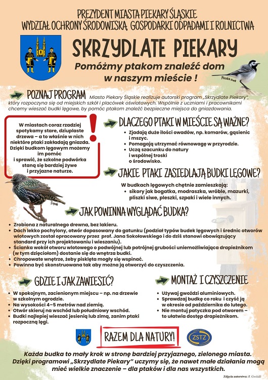 Piekary Śląskie stawiają na ekologię – pierwsze budki lęgowe zawieszone w ramach programu „Skrzydlate Piekary” / fot. UM Piekary Śląskie