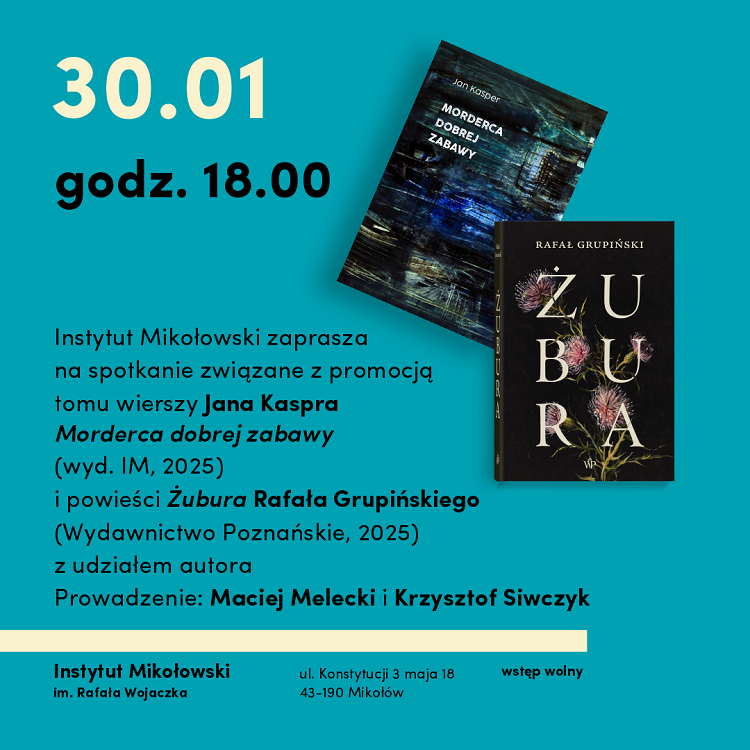 Promocja książek Jana Kaspra i Rafała Grupińskiego w Instytucie Mikołowskim / fot. Instytut Mikołowski