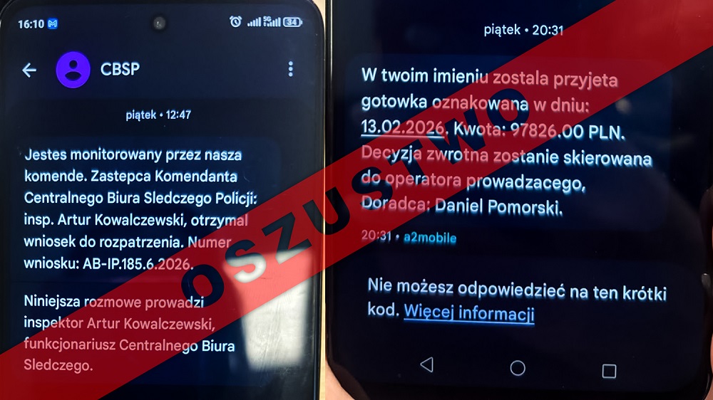 Nowe oszustwo „na CBŚP”. Uwaga na fałszywe SMS-y od rzekomych policjantów