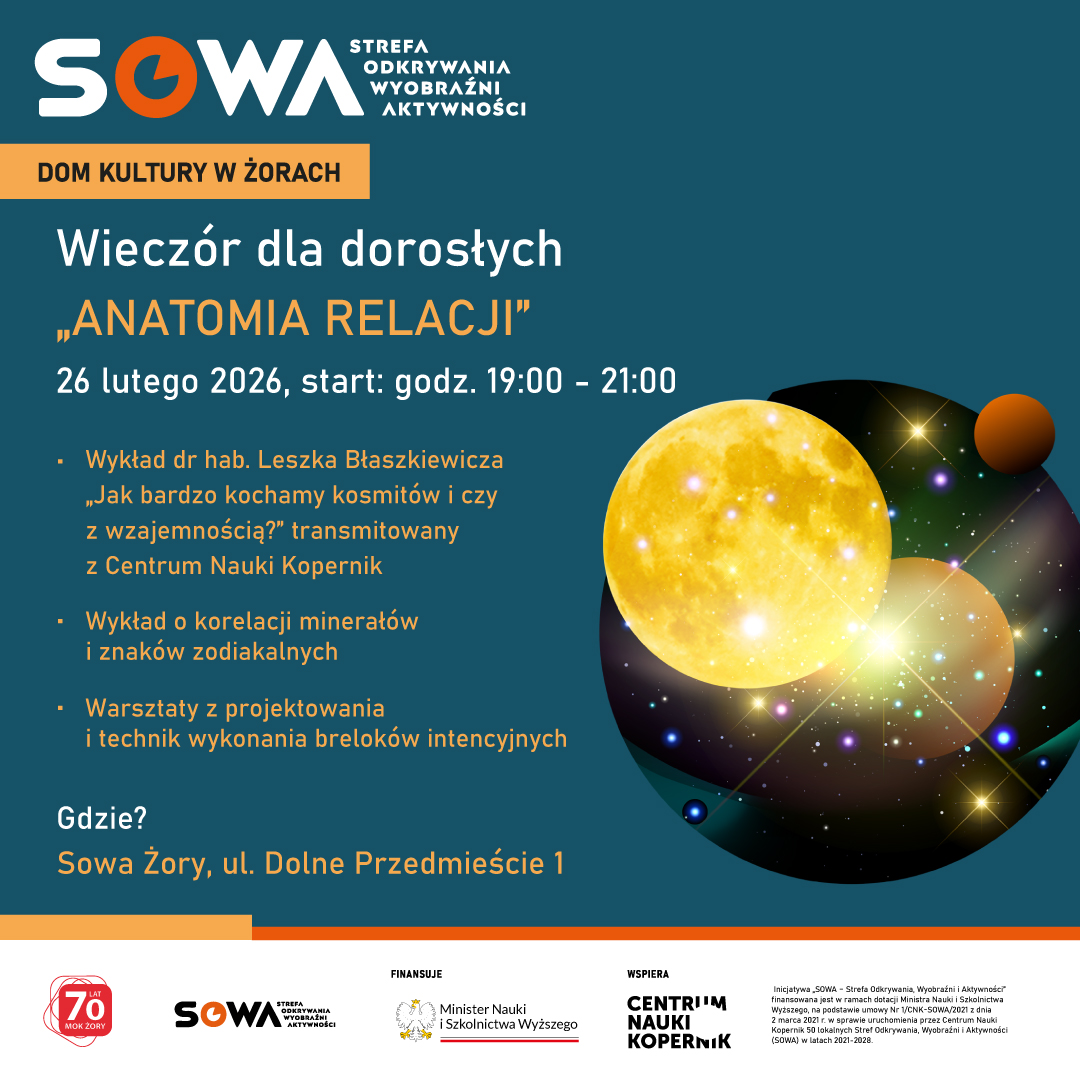 MOK Żory zaprasza na wyjątkowe wydarzenie dla dorosłych – Kosmici, minerały i breloki intencyjne!