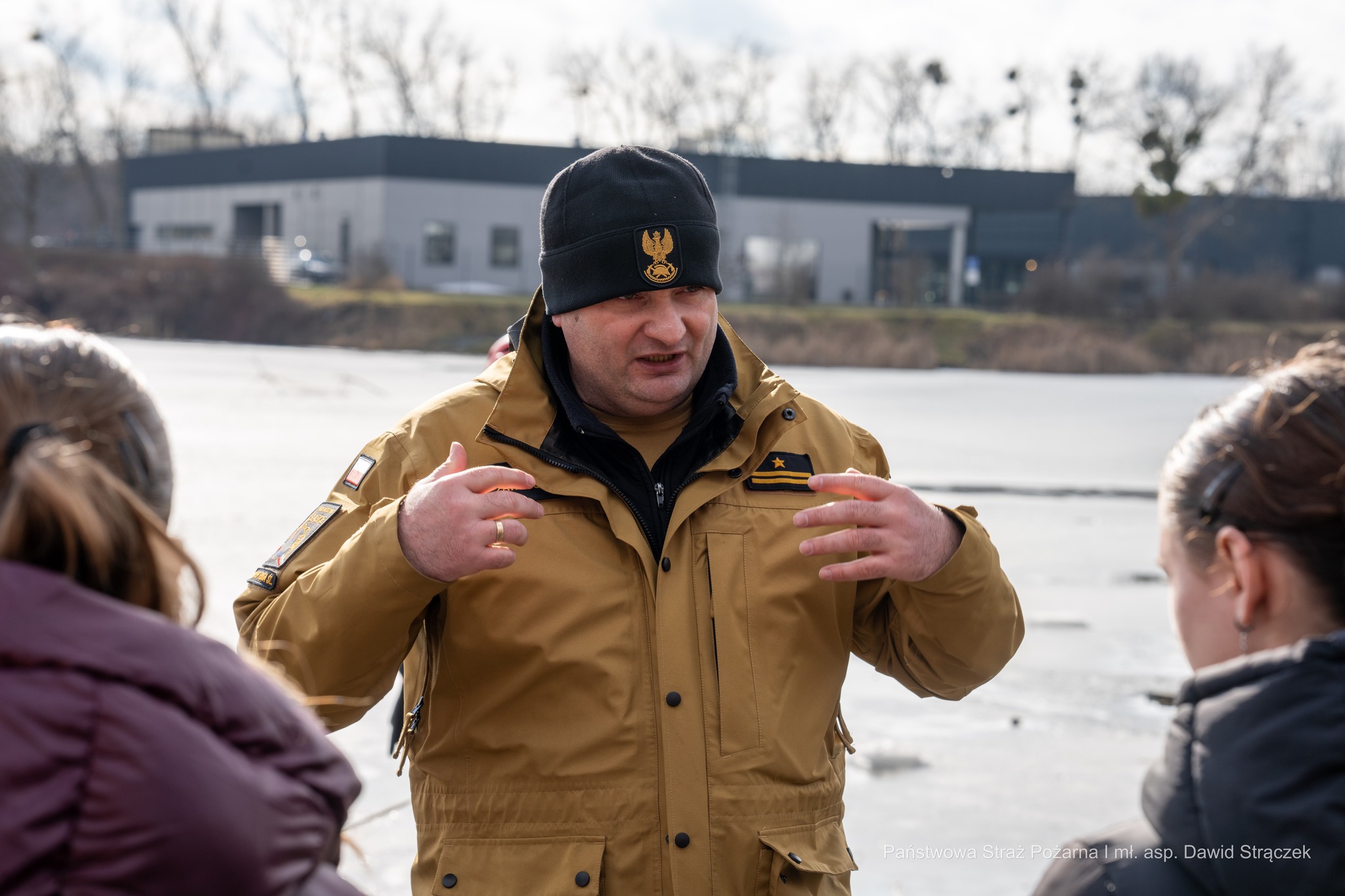 Ćwiczenia ratownictwa lodowego PSP na stawie Kokotek / fot. mł. asp. Dawid Strączek