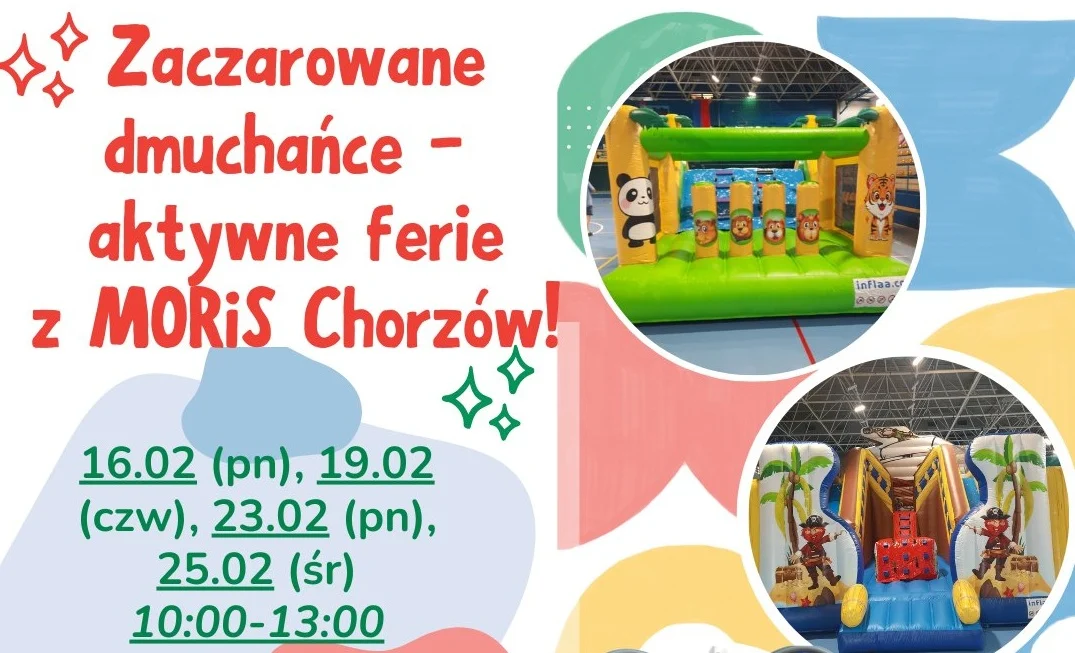 Ferie w Chorzowie z MORiS. Darmowe dmuchańce w hali przy Dąbrowskiego