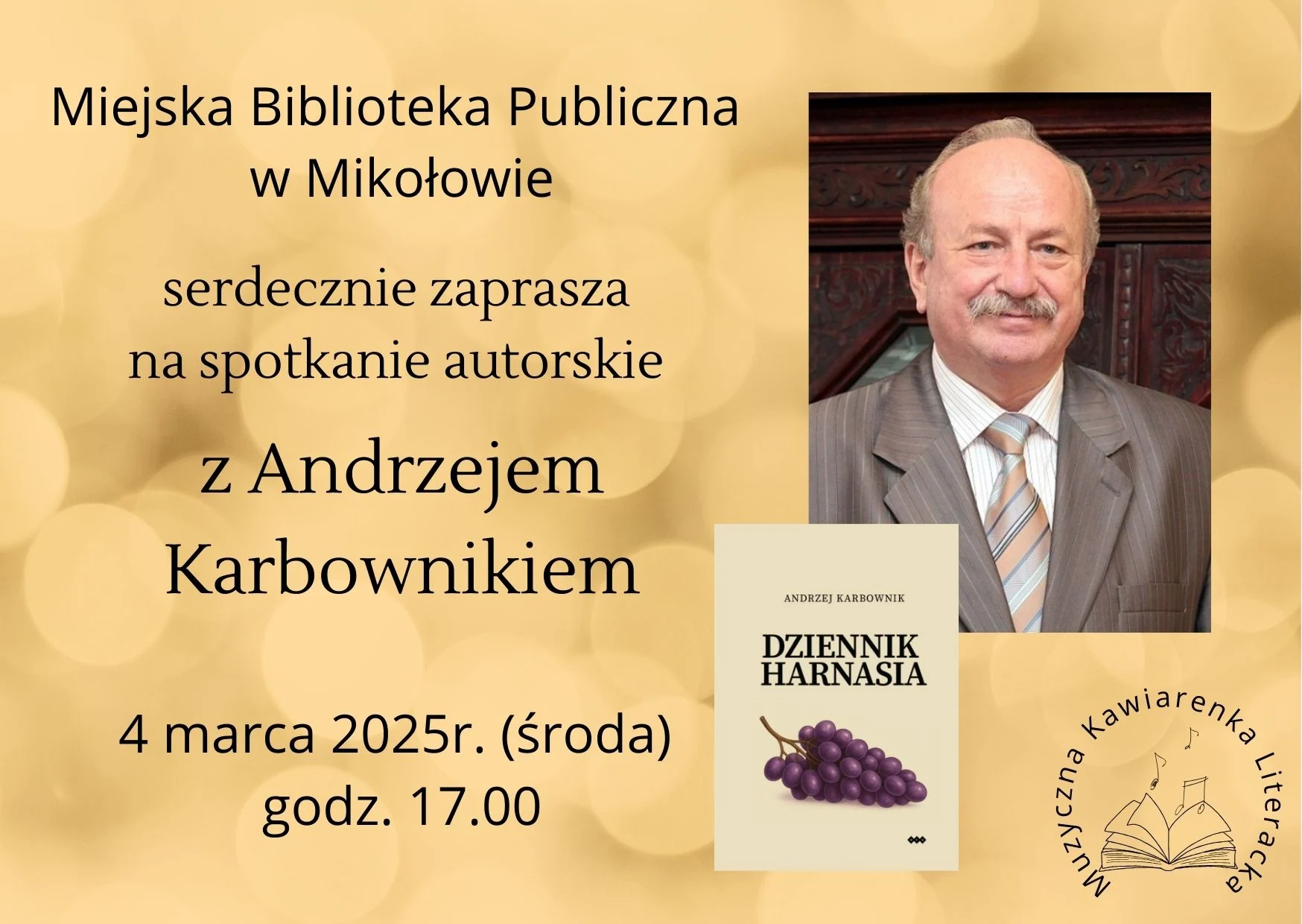 Prof. Andrzej Karbownik w MBP Mikołów. Spotkanie w Muzycznej Kawiarence