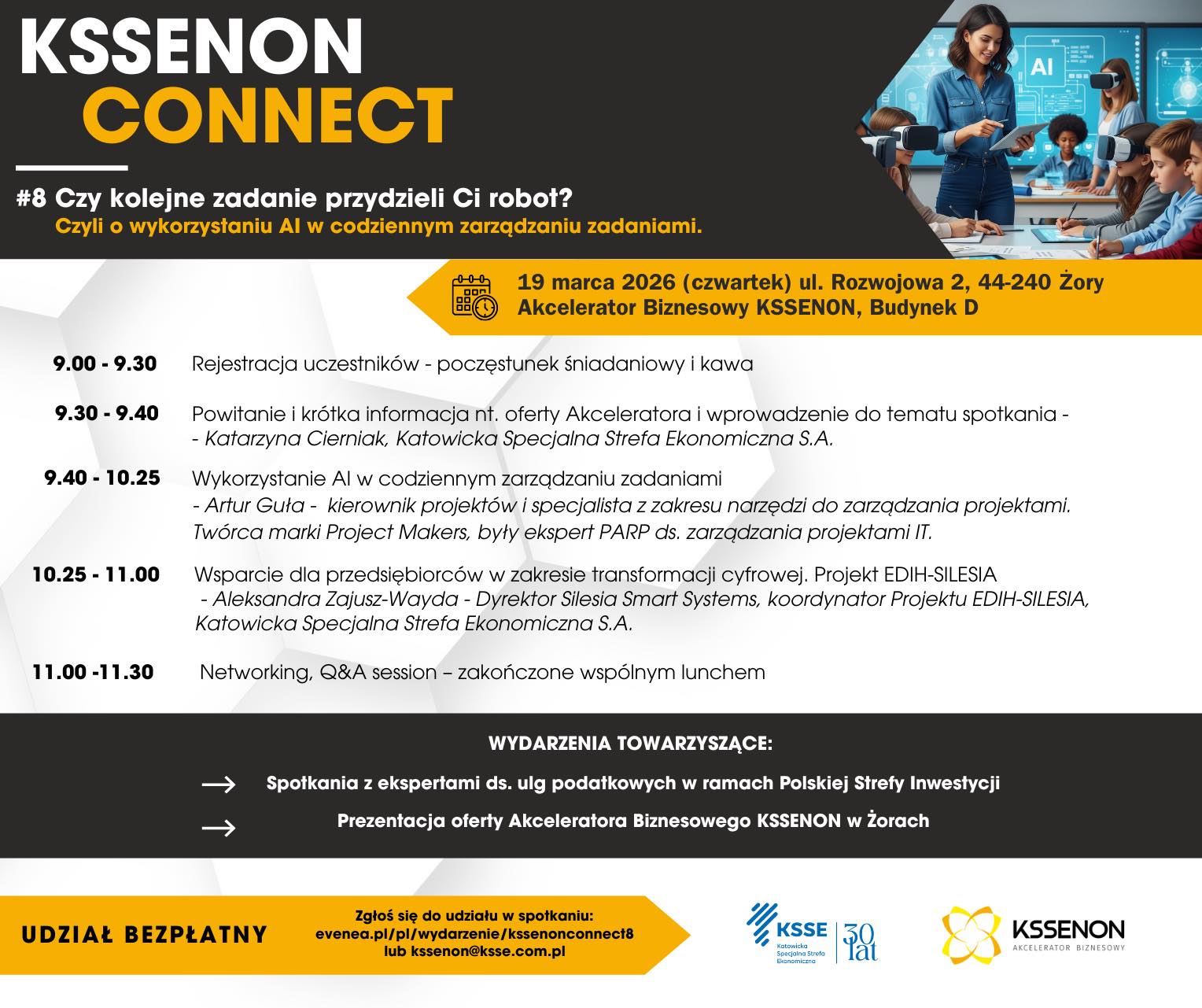 KSSENON CONNECT: Jak wykorzystać AI w zarządzaniu zadaniami? Zaproszenie na merytoryczne spotkanie