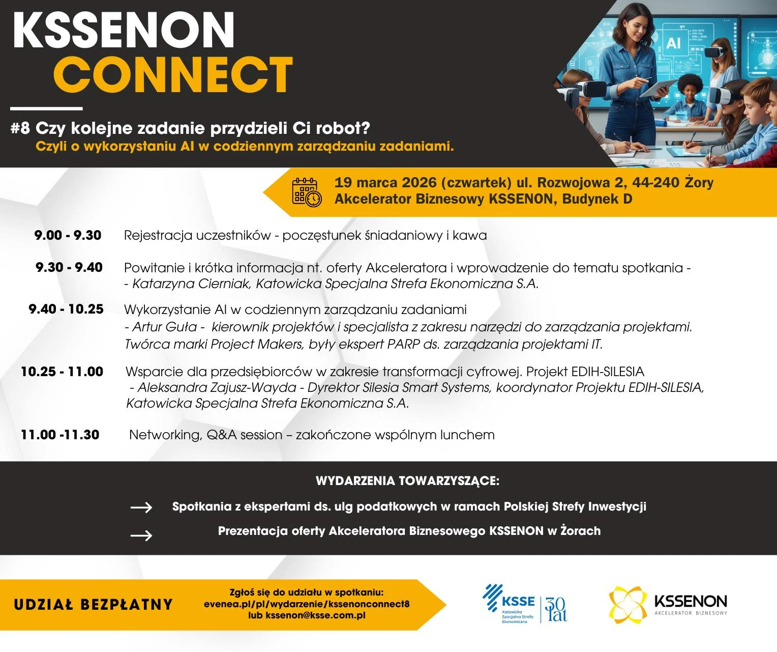 KSSENON CONNECT: Jak wykorzystać AI w zarządzaniu zadaniami? Zaproszenie na merytoryczne spotkanie