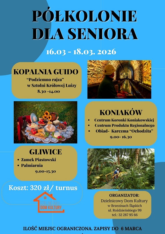 Półkolonie dla Seniorów w Piekarach Śląskich – wyjazdy i atrakcje w marcu! / fot. DDK Piekary Śląskie