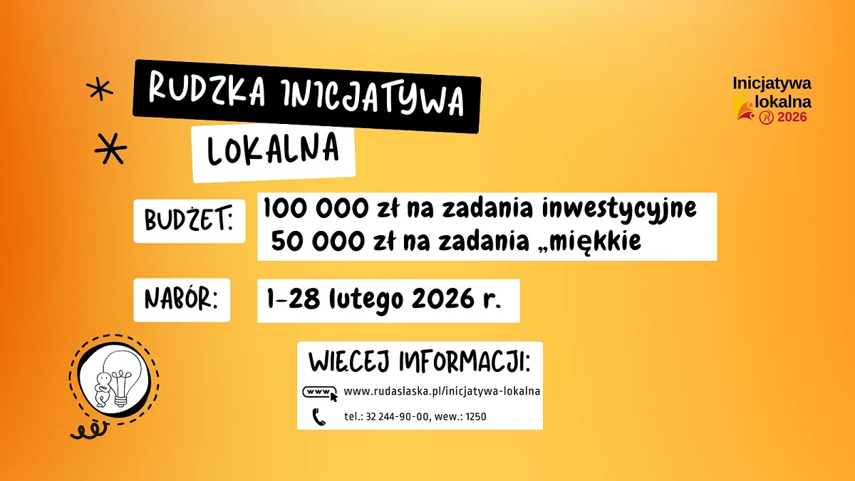 Zgłoś swój projekt do Rudzkiej Inicjatywy Lokalnej 2026 – 150 tys. zł do rozdania