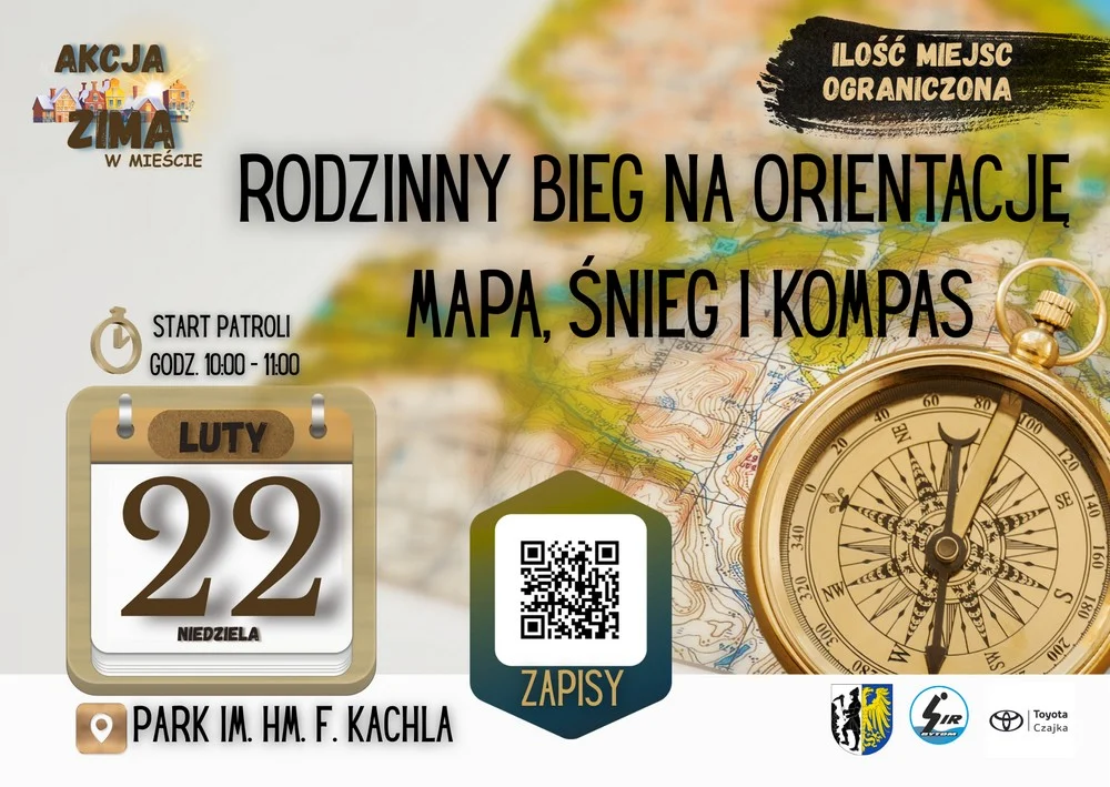 „Mapa, śnieg i kompas” – rodzinny bieg na orientację w Bytomiu