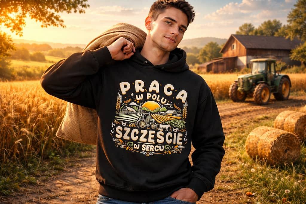 Stylowe bluzy z nadrukiem rolniczym dla mężczyzn