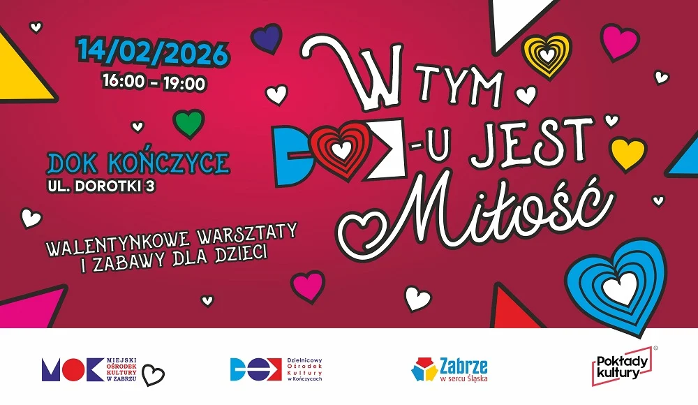 Walentynkowe warsztaty i zabawy dla dzieci w DOK Kończyce