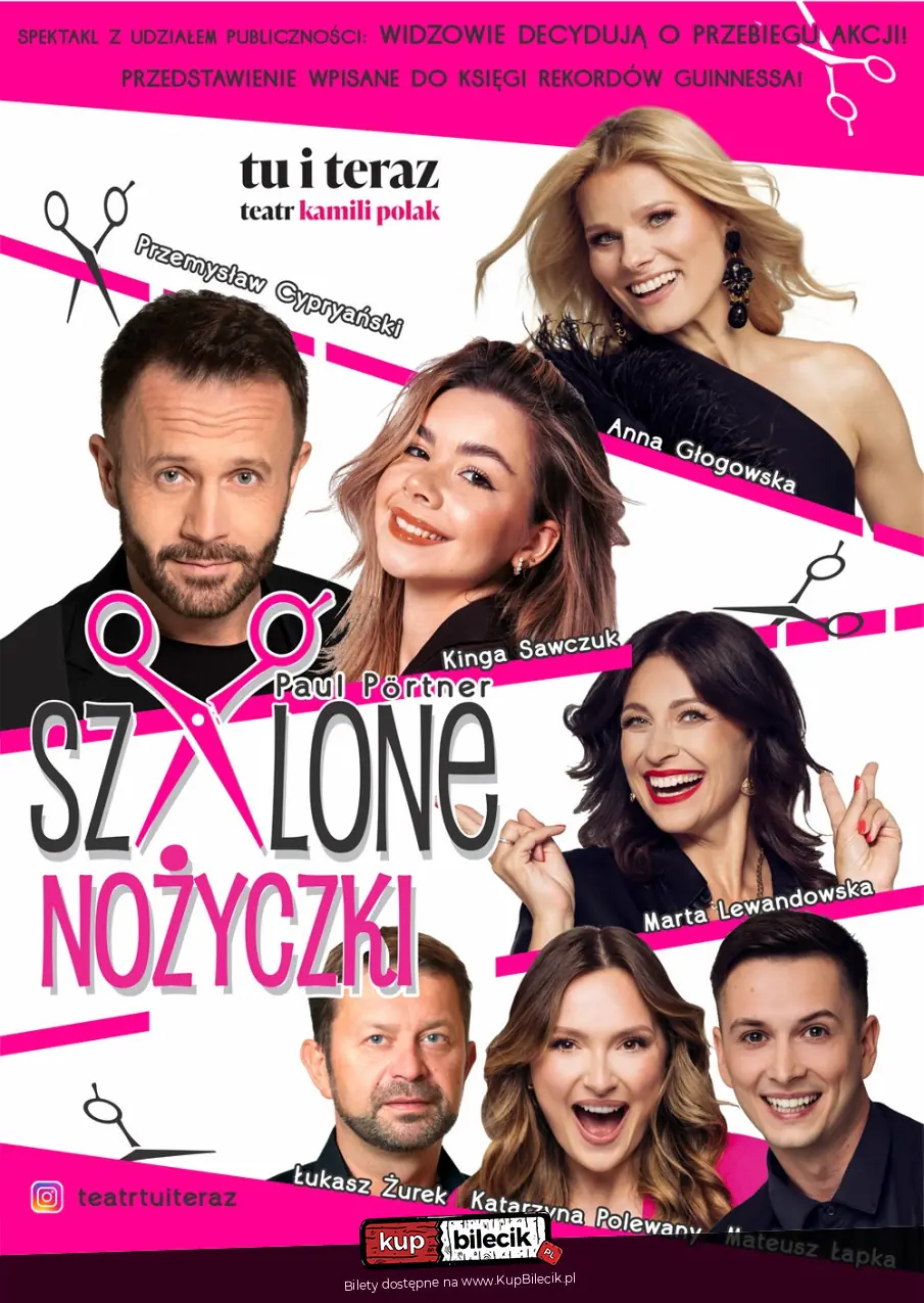 Szalone nożyczki - Teatr Tu i Teraz Brawurowa komedia kryminalna z aktywnym udziałem publiczności