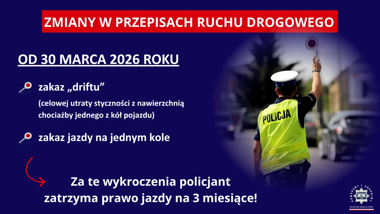 Nowe przepisy od 30 marca. Za drift kierowca straci prawo jazdy