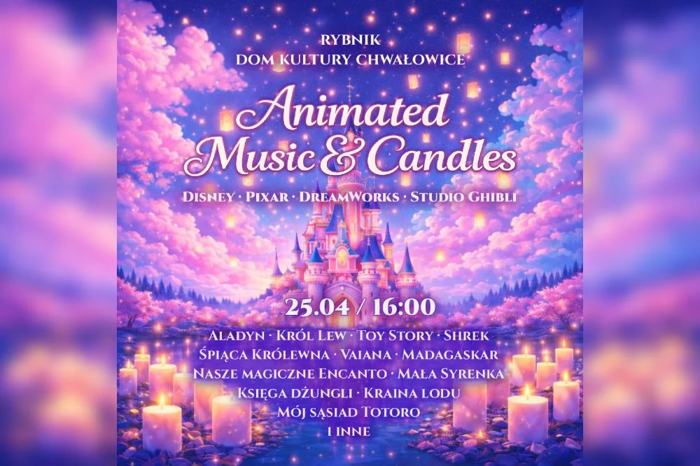 Magia bajek rozbrzmi w Rybniku. „Animated Music & Candles” już w kwietniu