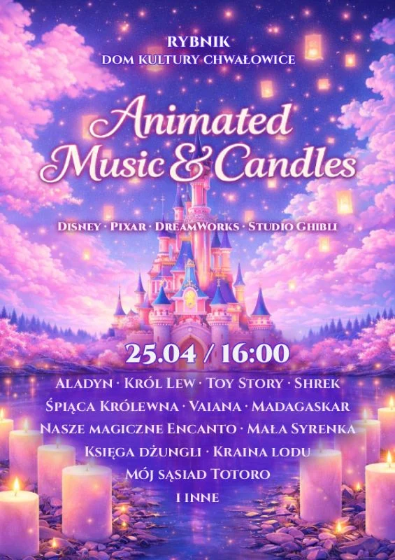 Magia bajek rozbrzmi w Rybniku. „Animated Music & Candles” już w kwietniu