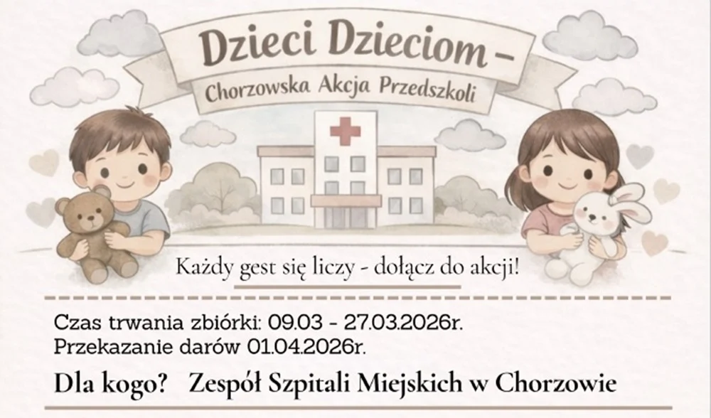 Chorzowskie przedszkola pomagają małym pacjentom. Trwa zbiórka darów