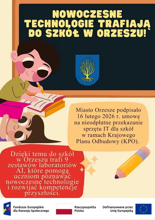Szkoły w Orzeszu z nowym sprzętem. To efekt wsparcia z KPO / fot. UM Orzesze
