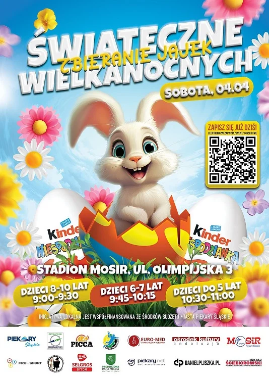 Wielkanocne zbieranie jajek na stadionie w Piekarach Śląskich / fot. UM Piekary Śląskie