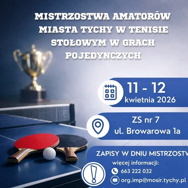 Tychy zagrają o medale. Zbliżają się Mistrzostwa Amatorów w tenisie stołowym / fot. MOSiR Tychy