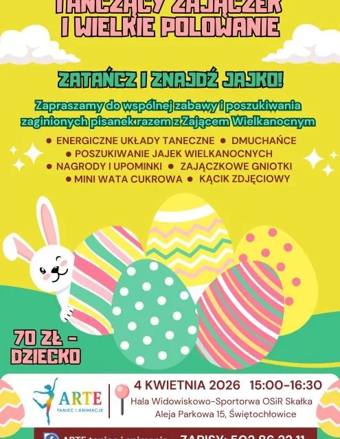 Tańczący Zajączek i Wielkie Polowanie w Świętochłowicach. Wielkanocne wydarzenie dla dzieci