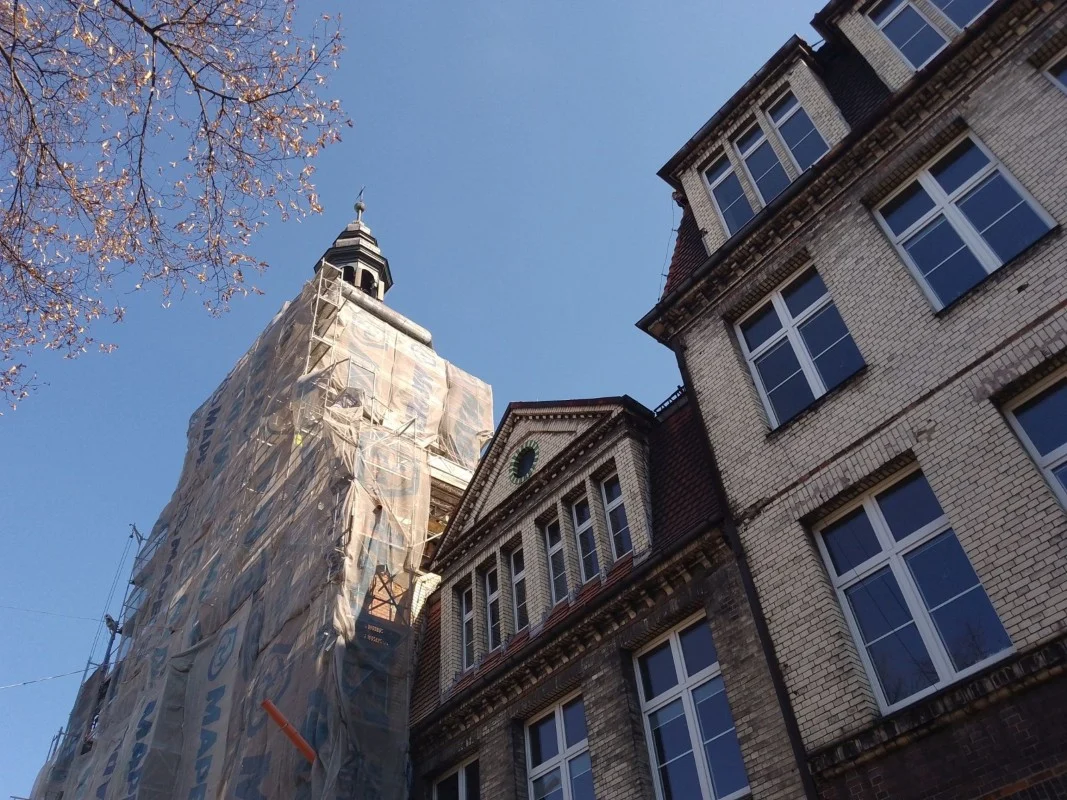 Remont kościoła św. Wojciecha w Bytomiu. Trwają prace we wnętrzu i na wieży / fot. Tomasz Sanecki