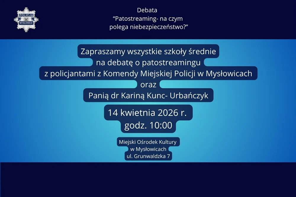 Debata o patostreamingu w Mysłowicach. Policja poruszy temat zagrożeń w sieci