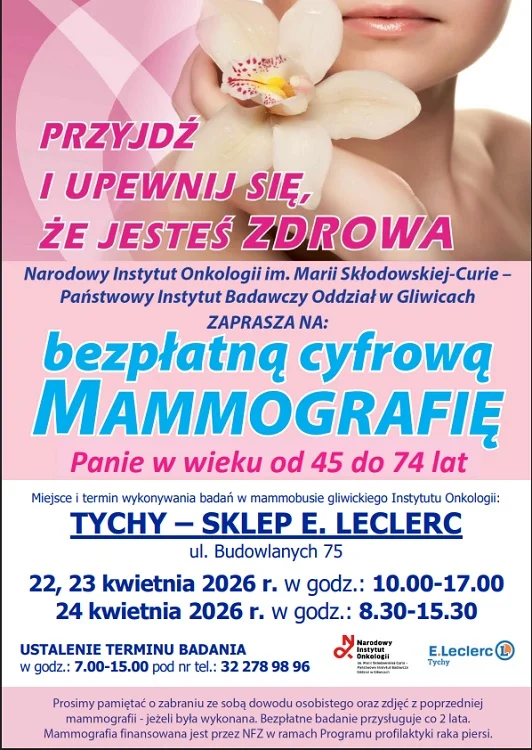 Bezpłatna mammografia w Tychach. Sprawdź, kto może skorzystać z bezpłatnego badania / fot. NIO Gliwice