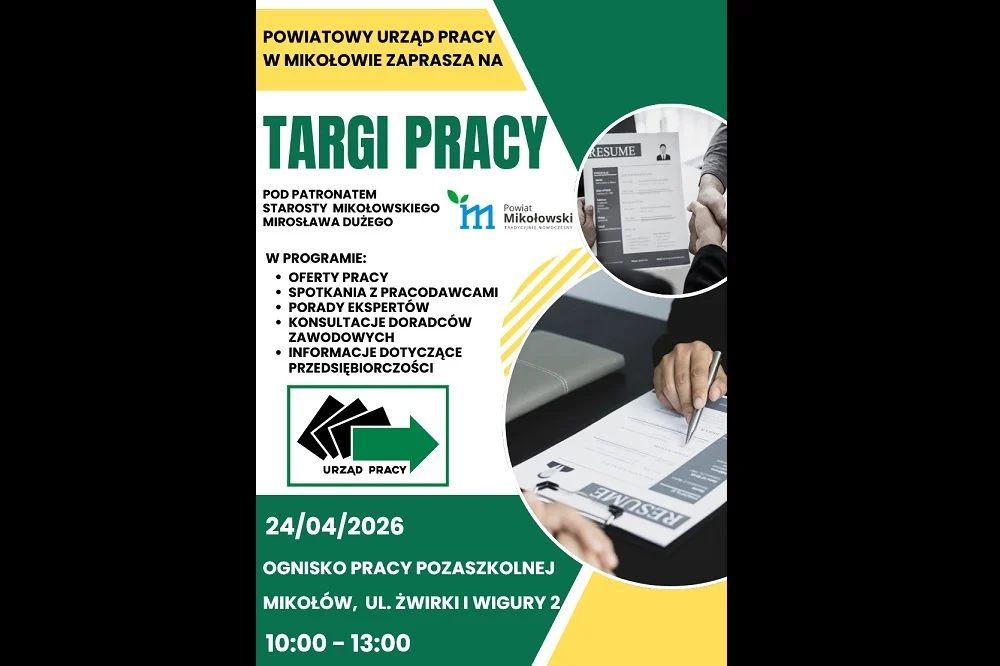 Targi Pracy w Mikołowie już 24 kwietnia. Będą oferty, konsultacje i prelekcje