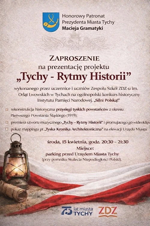 „Tychy – Rytmy Historii” - historyczny wieczór w Tychach. Rekonstrukcja, muzyka i mapping w centrum / fot. Zespół Szkół im. Orląt Lwowskich